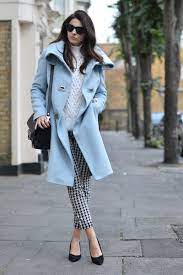 20 Amazing Outfits That Prove Pastel Blue Coats Are Trending Blue Jackets Outfits Blue Coat Outfit Light Blue Coat Outfit