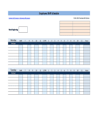 Free weekly employee work schedule template templateral. Fillable Online Free Pdf Employee Shift Schedule Template Time Clock Mts Fax Email Print Pdffiller