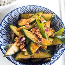 Koreanischer Gurkensalat Vegan Beilage Scharf Chili Raw Einfache Gerichte Beilagen Lebensmittel Essen