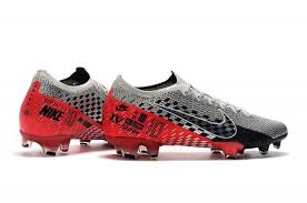 Nike Mercurial Vapor 13 Elite Njr Fg Flyknit 360 Grey Black Red Unisex Soccer Shoes Nike Soccer Shoes Soccer Shoes Nike Soccer