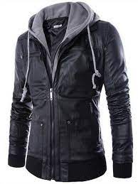 Weonedream Size M 3xl Hat Detachable Men Motorcycle Black Pu Faux Leather Coat Hooded S Jaqueta De Couro Masculina Jaqueta De Couro Com Capuz Roupas Masculinas