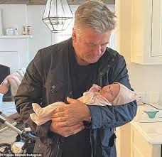 Hilaria Baldwin Cradles One Of Her Two Infants In Heart Melting Instagram Snap Daily Mail Online