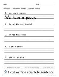 Editing Complete Sentences Worksheet Bundle Includes Answer Keys Sentences 1st Grade Writing Worksheets Complete Sentences