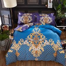 Free shipping on orders of $35+ and save 5% every day with your target redcard. Luxury Royal Blue And Gold Victorian Gothic Pattern Bohemian Chic Royal Style Full Queen Size Bedding Sets Enjoybedding Com