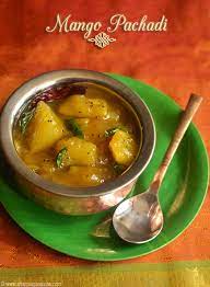 It often starts with a sweet, followed by rice served with curries like. Mango Pachadi Recipe Maanga Pachadi Tamil New Year Special Sharmis Passions