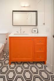 Bold Please Orange Bathrooms Small Bathroom Vanities Guest Bathroom Small