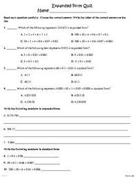 Decimal Expanded Form Quiz By Soaring Bird Mathematics Tpt Expanded Form Decimals Standard Form