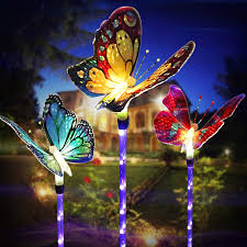 Amazon Com Outdoor Solar Garden Lights Solar Stake Lights Fiber Optic Butterfly Decorative Lights In 2020 Solar Lights Garden Led Garden Lights Solar Light Crafts