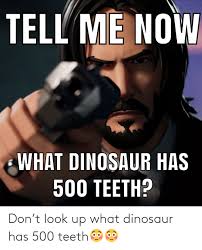 The nigersaurus had a wide muzzle filled with more than 500 teeth: Dinosaur Has 500 Teeth Meme Apsgeyser