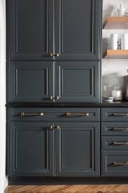 large pantry cabinet in dark kitchen