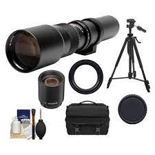 Phoenix 500mm Telephoto Lens With 2x Teleconverter 1000mm Case Tripod Cleaning Kit For Nikon D3100 D3200 D5100 Dslr Camera Nikon Digital Slr Camera