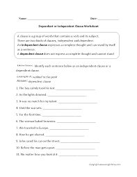 Dependent Or Independent Clauses Worksheet Kindergarten Math Worksheets Common Core Math Kindergarten Grammar Skills