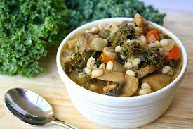 Mushroom Barley Soup With Kale Easy The Garden Grazer Recipe Mushroom Barley Soup Recipes Barley Soup