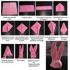 Découvrez 9 tutos pour faire de vos serviettes un véritable élément de la décoration de votre table. Pliage En Forme De Lapin Pliage Serviette Lapin Pliage Serviette Pliage Serviette Paques