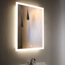 You'll want to hang the mirror so it begins a few inches above the top of your faucet. Led Bathroom Lighted Mirror 24 Inch X 36 Inch Touch Switch Controls Led Light With On Off Ledmyplace