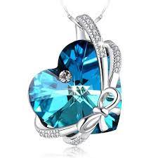 Sue S Secret October Birthstone Necklace 925 Sterling Silver Bowknot Heart Necklace With Swarovski Crystal Bermud Girly Jewelry Beautiful Jewelry Hand Jewelry