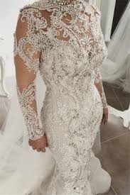 Tidebuy supplies cheap vintage wedding dresses and vintage bride gowns under $200, which are very popular online. Alluring Beading Wedding Dresses With Buttons Mermaid Long Sleeves Lace High Neck Crystal Bridal Gowns On Sale Suzhoudress Co Uk