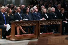 George poppy bush, mk ultra wizard of oz. George Hw Bush Funeral Four Presidents Sat Awkwardly On One Pew Bbc News