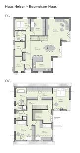 Grundriss Einfamilienhaus Mit Garage 6 Zimmer 220 Qm Wohnflache Satteldach Erdgeschoss Kuche Offen Baumeister Haus Grundriss Einfamilienhaus Garagenhaus