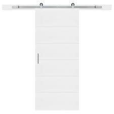 Masonite 36 In X 84 In Melrose Primed Interior Sliding Barn Door Slab With Hardware Kit 47590 Interior Sliding Barn Doors Barn Style Sliding Doors Sliding Door Design