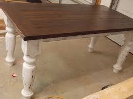 We also have free plans for the matching play kitchen fridge. Turned Leg Farmhouse Table Ana White