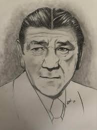 Sketch of Shemp, a comedy actor, in acrylic