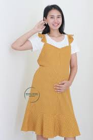 Dress batik bisa jadi pilihan yang tepat. Dress Baju Hamil Menyusui Polkadot Set Inner Mings Overall Ho 80 Kuning
