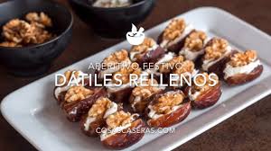 Dátiles Rellenos de Crema de Queso y Nueces - YouTube