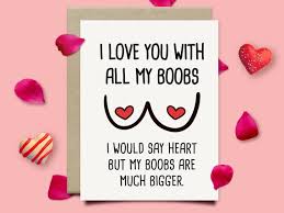 I Love You With All My Boobs Naughty Anniversary Card for - Etsy