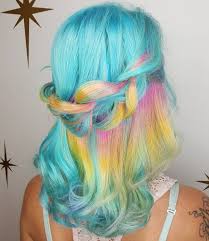 Pastel Rainbow Hair Pink Blue Green Yellow Purple Mermaid Hair Hairbymisskellyo Pastel Rainbow Hair Mermaid Hair Rainbow Hair