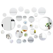 Best small circle mirrors on wall living room. Selftek 30 Pcs Removable Round Mirror Wall Stickers Self Adhesive Acrylic Circle Mirrors Wall Decal Decorative Mirrors For Wall Decor Window Door Room Bedroom Art Background Decoration Pricepulse