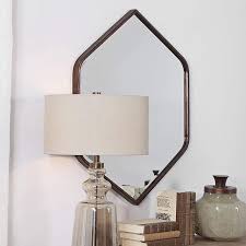 Made of high quality silvered mirror, this simple and functional mirror provides maximum clarity. Uttermost Magda Bronze 30 1 4 X 36 Hexagon Wall Mirror 68r52 Lamps Plus
