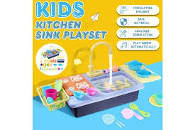 kids pretend play kitchen sink toys set