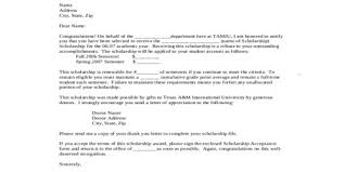 Sample Scholarship Award Letter Format Assignment Point