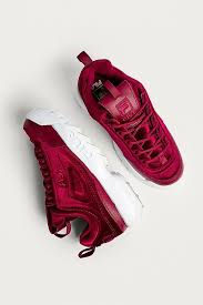 Fila Disruptor Ii Premium Red Velour Trainers Fila Disruptors Fila Fila Velour