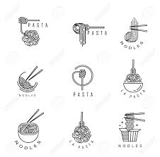 Vector Icon And Logo For Italian Pasta Or Noodles Editable Outline Stroke Size Line Flat Cont Graphic Design Posters Symbol Design Graphic Design Inspiration