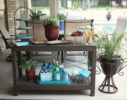 Outdoor Buffet Table Using A Side Table Outdoor Buffet Tables Outdoor Buffet Outdoor Console Table