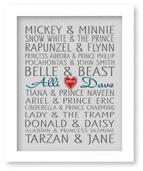 Famous Couples Print Couples Art Personalized Couples Gift Custom Wedding Gift Bridal Shower Gift With Images Princess Bridal Showers Custom Wedding Gifts Disney Bridal Showers