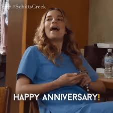 Happy Anniversary Gif Funny Trending Gifs Wishes For Anniversary Two pink spotlights illuminate the congratulatory lettering in the center of this gif. happy anniversary gif funny trending