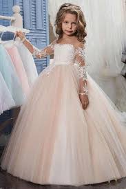 Ball Gown Long Sleeves Lace Embroidered Off The Shoulder Flower Girl Dresses Flower Girl Dress Lace Flower Girl Dresses Flower Girl Dresses Tutu