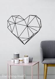 Geometric Heart Wall Decal Geometric Vinyl Decal Home Decor Wall Decals Geometrics Vinyl Wall Stickers Tape Wall Art Washi Tape Wall Heart Wall Decal