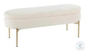 Maybe you would like to learn more about one of these? Chloe Gold Metal And Cream Velvet Storage Bench From Lumisource Coleman Furniture