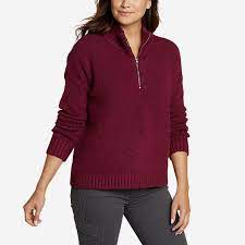 womens first light 14-zip sweater eddie bauer on women's quarter zip sweater