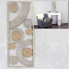 Moderne Wanddekoration Wandbild Kreise Metall Steine Gold Sand 30x76cm Design Wanddekoration Wandbilder Moderne Bilder