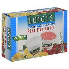 As the #1 selling italian ice brand, this luigi's lemon italian ice delivers a familiar, sweet and tart lemon flavor and a perfectly smooth consistency that is incredibly refreshing. Luigis Real Italian Ice Fat Free Lemon And Strawberry 6 6 Fl Oz Randalls