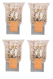 Grand brass lamp parts, inc. Somil Sconce Wall Lamp With Wooden Fitting And Decorative Colorful Glass Shade Set Of 4 Round All Fixture Compatible With 5 To 80 Watt Led And Other B22 Holder Bulb Buy Online