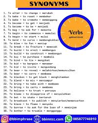 Study These Synonyms Kosakata Vocabularywords Sinonim Kosakatabaru Vocabularyday Kosakatainggris Newvocabulary In 2020 Vocabulary Words Vocabulary Synonym