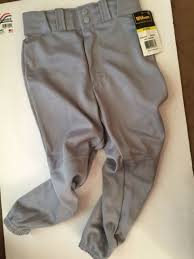 Wilson Youth Poly Baseball Pants Wta4228 Grey Size Medium