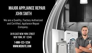 We offer free phone estimates on all major home appliances, and we are here to take your call 24 hours a day, 7 days a week. Major Appliance Repair Business Card Template Postermywall