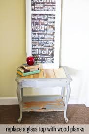 Replace A Glass Table Top With Wood Planks Glass Top Table Plank Table Glass Table